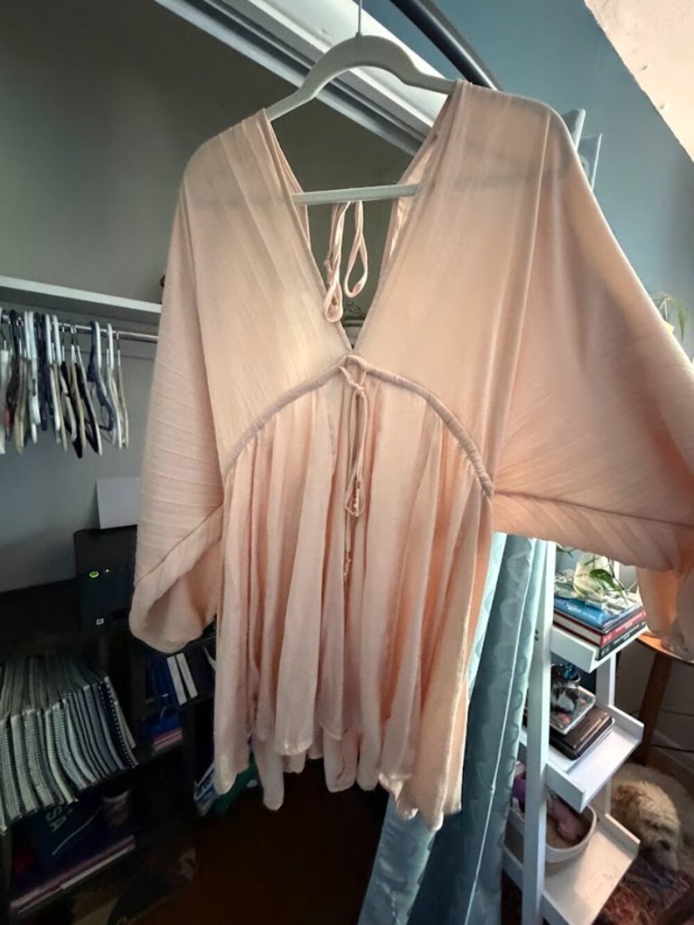 Free People Arzel Mini Cream/Blush Dress